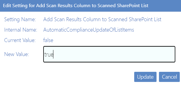 Config Setting Search Term Column