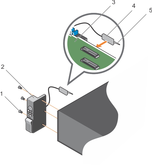 Cette figure illustre l'installation du panneau de commande.