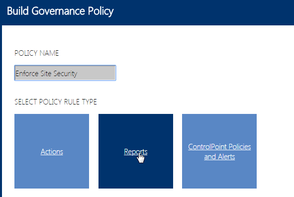 Governance Policy Manager SELECT TYPE
