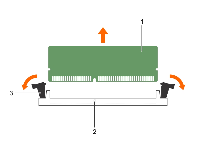 This figure shows removing the memory module.