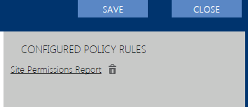 Governance Policy CONFIGURED POLICY RULES