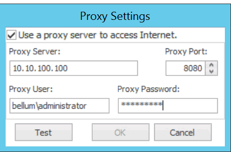 Proxy dialog