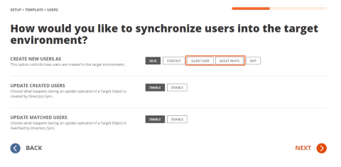 Figure 1: Example Template Wizard - Create New Users – Guest Options