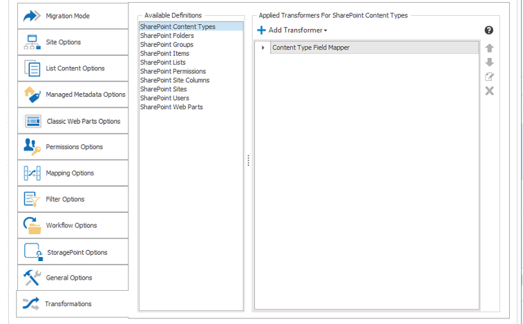 Transformation Options