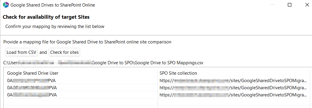 Google Shared Drive to SPO Check Sites