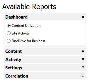 MetaVis Administrator - Available Reports