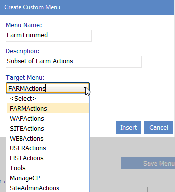 Menu Maintenance TARGET