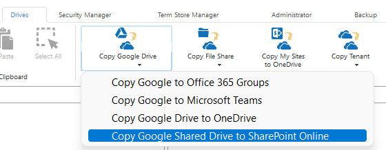 Google Shared Drive to SPO