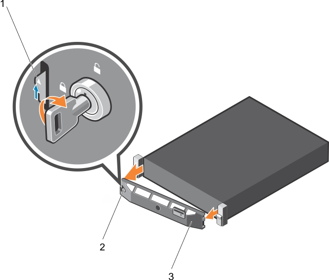 Cette figure présente le retrait du cadre avant Quick Sync en option.