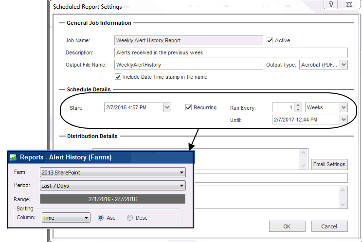 Report Recurring Schedule