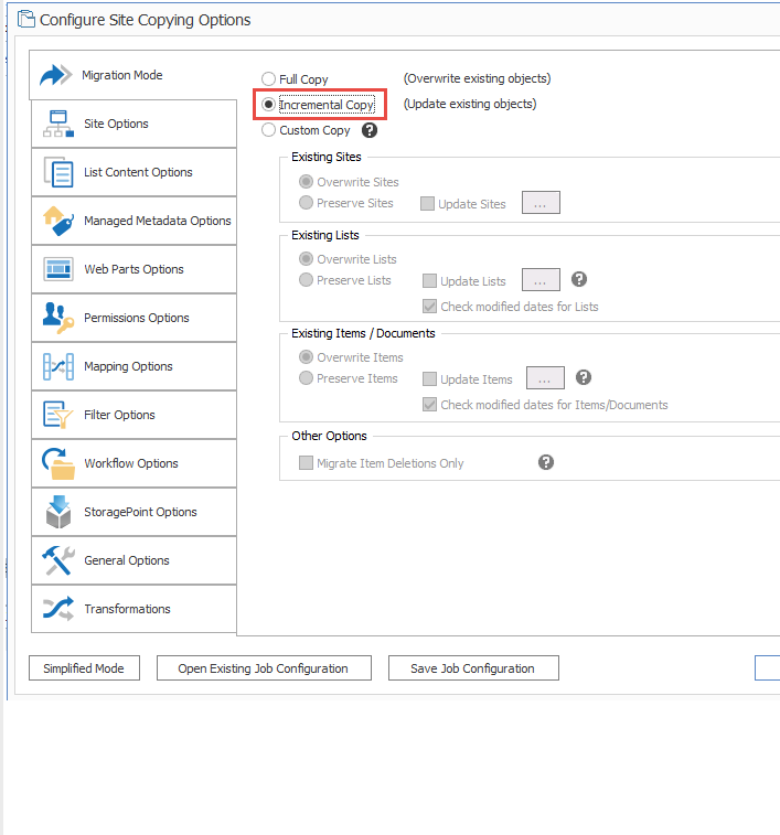 Using Incremental Copy 4