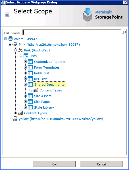 archiving scope selection