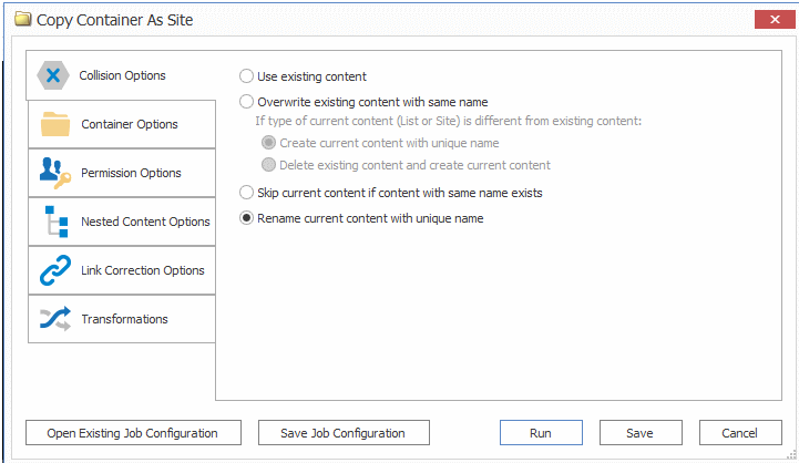 eRoom Collision Options