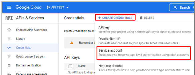 Google Cloud Credentials Service Account