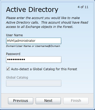 Active Directory screen