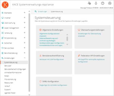 In dieser Abbildung des Dashboards sehen Sie u. a. die Widgets „Verbindungen“ und „Provisionierung“.