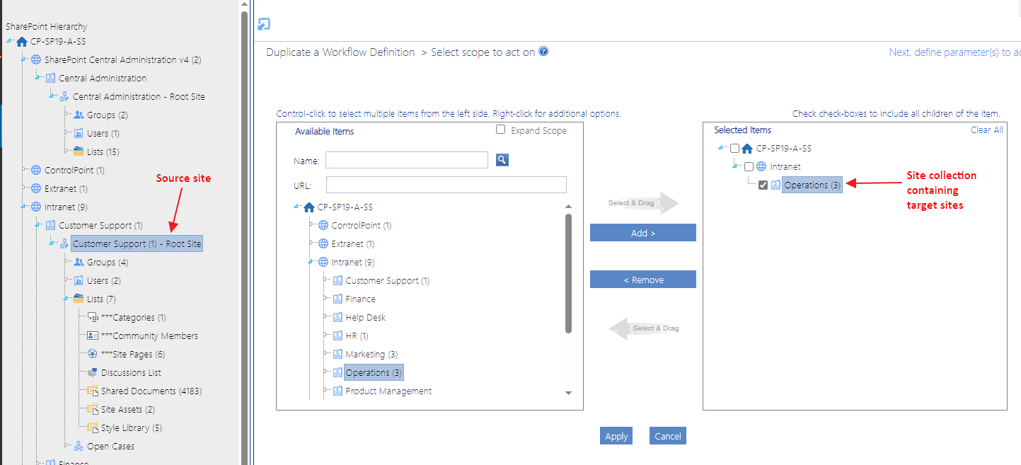 Duplicate Workflow TARGET SC