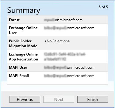Summary screen