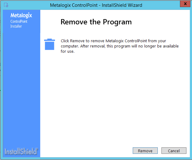 Install REMOVE THE PROGRAM