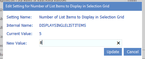 Config Setting DISPLAYSINGLELISTITEMS