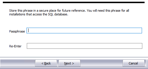 Passphrase screen