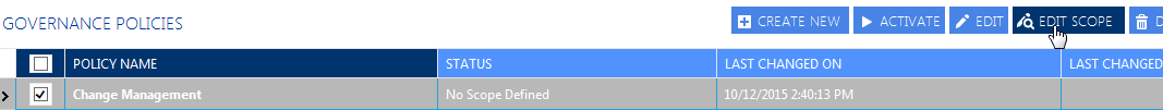 Governance Policy EDIT SCOPE