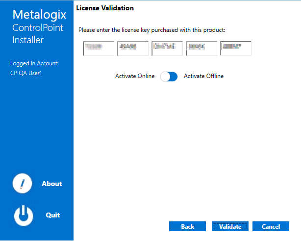 Installer License Validation