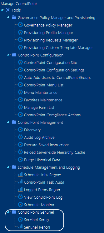 Manage ControlPoint Panel with Sentinal