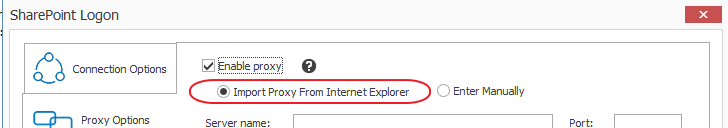 Proxy Import from IE
