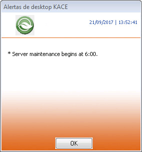 A imagem mostra um diálogo de alerta com um logotipo personalizado no lugar do logotipo da Dell no canto superior esquerdo.