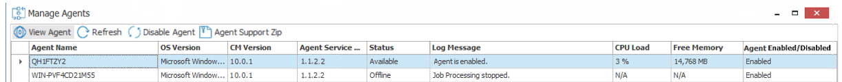 Manage Agents Dialog