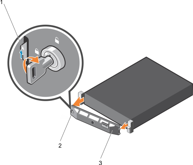 This figure shows removing the optional Quick Sync front bezel.