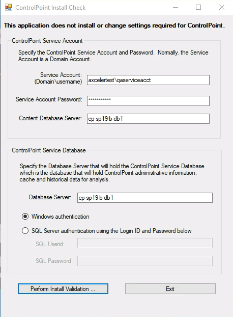 Installer PREREQUISITE CHECK FORM