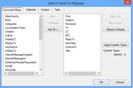 PF Fields to Migrate