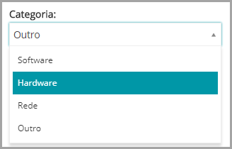 A imagem mostra Hardware e Monitor como duas opções selecionáveis e expansíveis debaixo de Categoria.