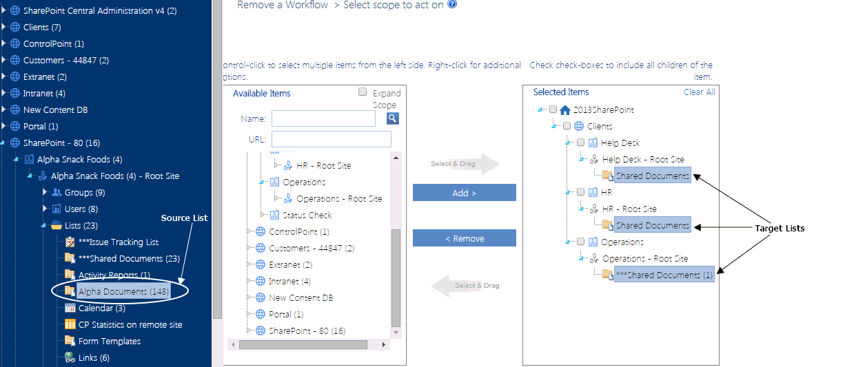 Remove Workflow TARGET