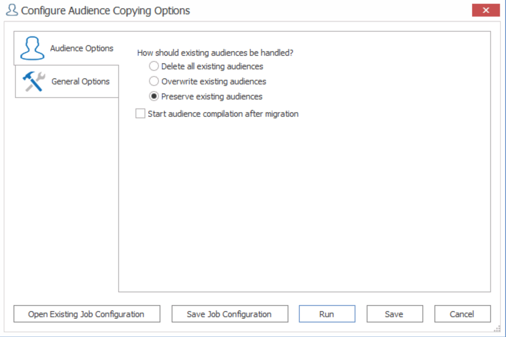 Configure Audience Copying Options
