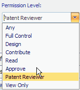 Permission Level drop-down