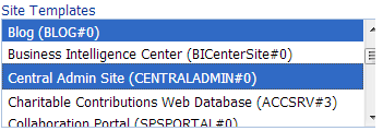 CP Policy SITE TEMPLATES