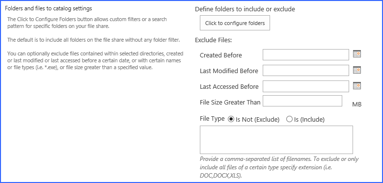 librarian - folders and files to catalog settings