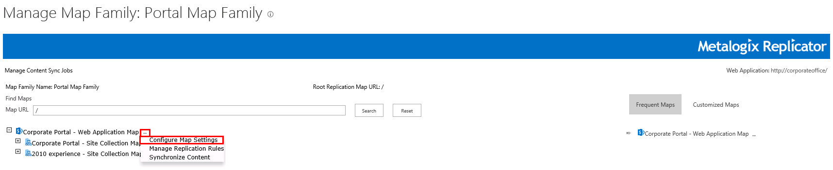 Configure Replication map settings 3