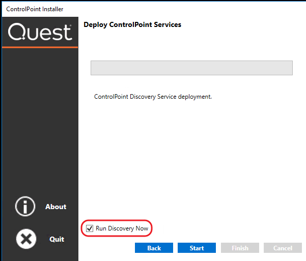 Installer Run Discovery Now