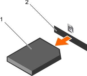 La ilustración muestra la extracción de la tarjeta multimedia vFlash SD.