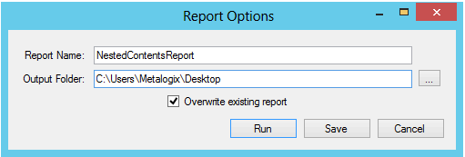eRoom Report Options