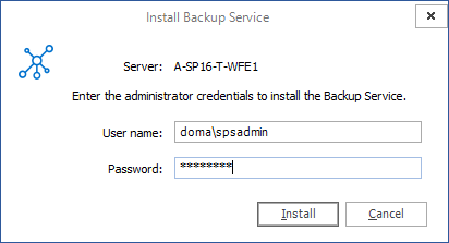 Configuration-Install-Backup-Service-credentials