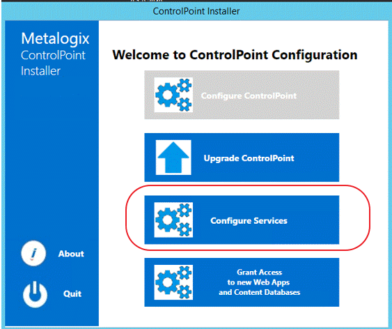 Configure Services from Wizard