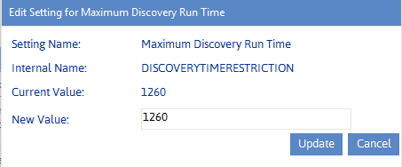 Config Setting DISCOVERYTIMERESTRICTION