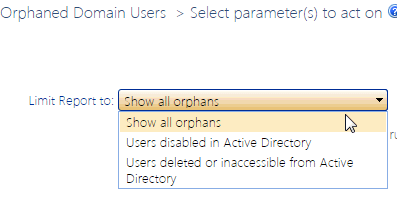 Evaluation Guide Orpahn Domain User dropdown