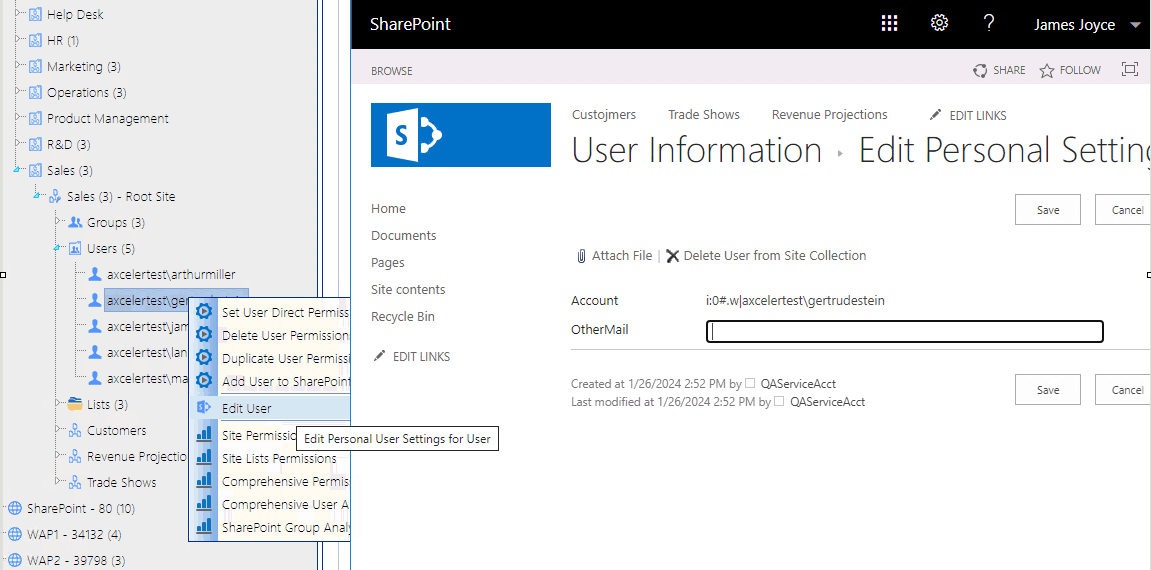 User Information