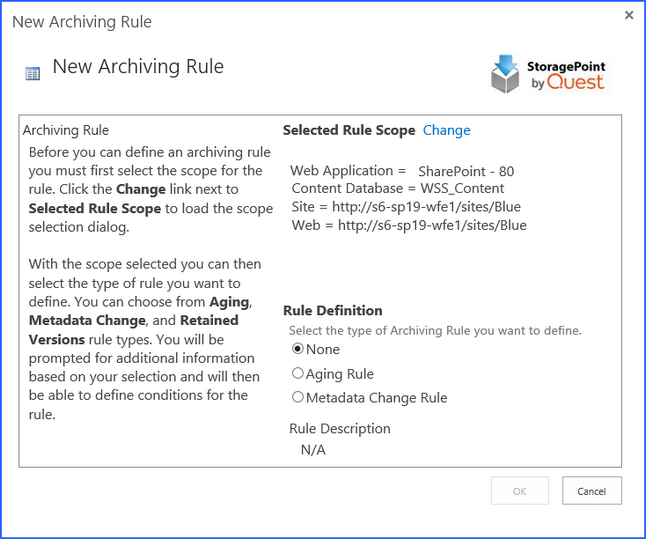 archiving - New Rule with scope